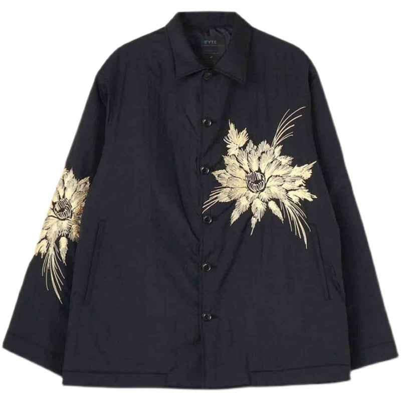 Yohji SYTE Nylon Lightweight Embroidered Floral Loose Jacket Coat - Size avaliable S~XL