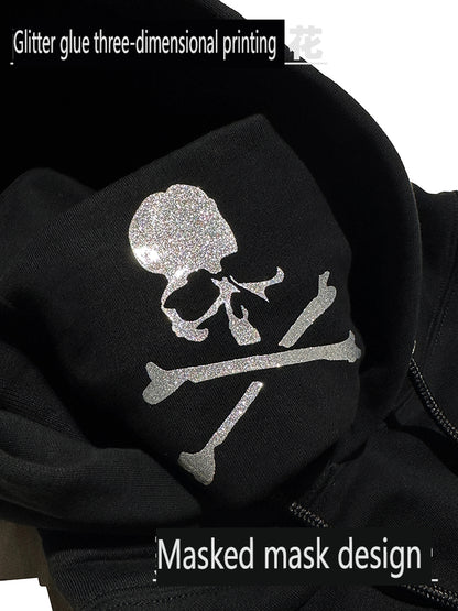 Mastermind Skull Face Hoodie - Heavyweight High-Neck Masked MMJ Jacket Pullover