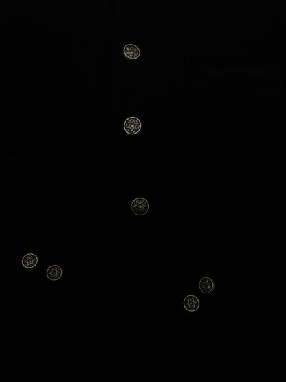 Custom-made Yohji Yamamoto Dark 100% Wool Blazer Hexagram Silver Buttons Jackets