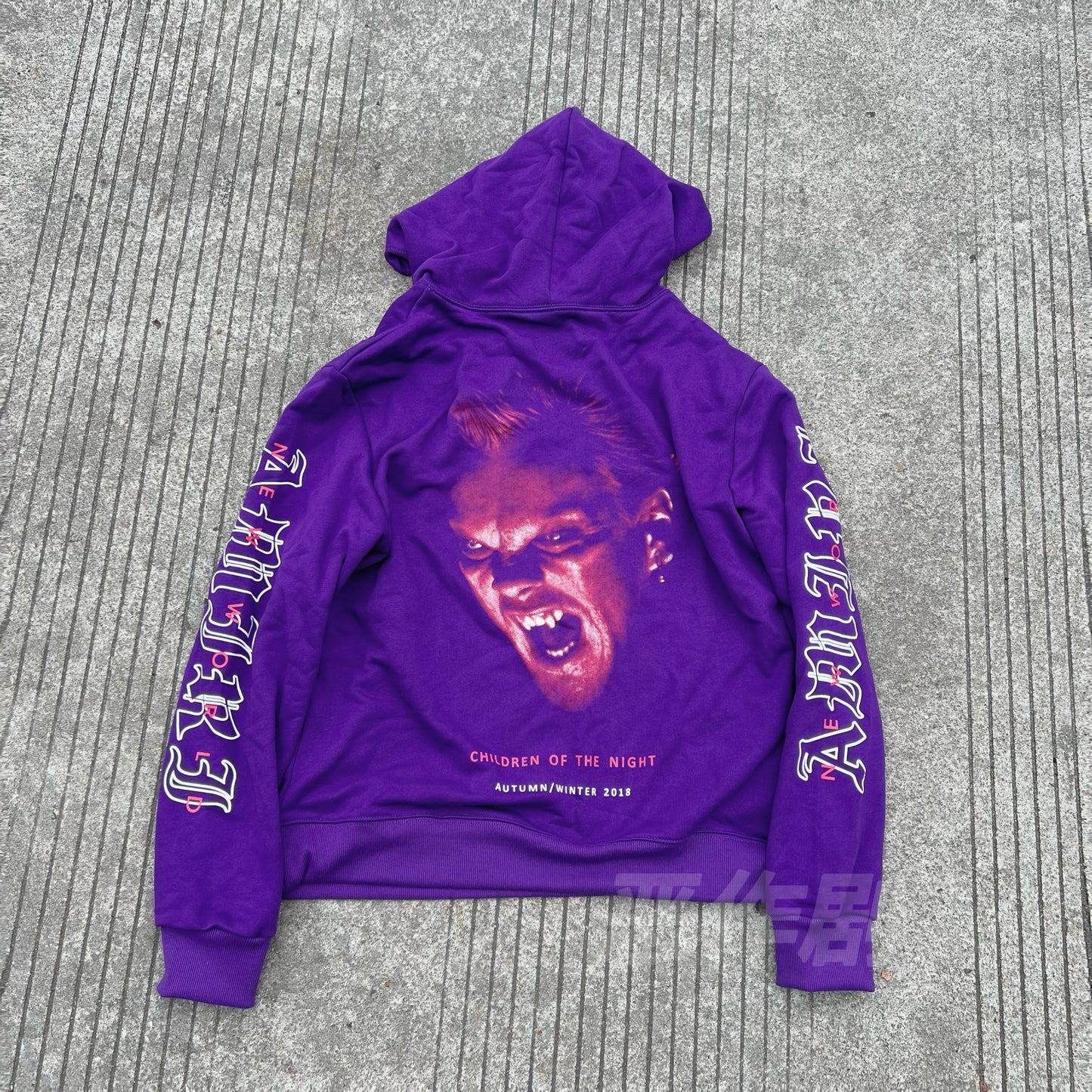 AMIRI 18AW Vampire Purple Print Hoodie - Heavyweight High Street