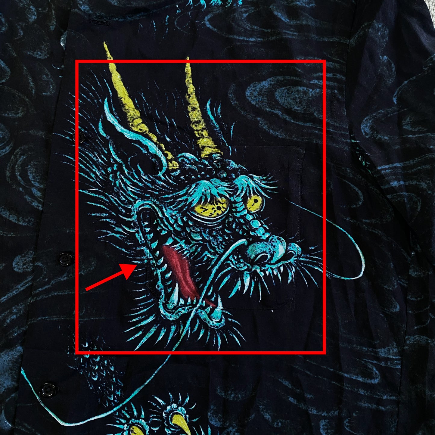 Yohji Yamamoto Ukiyo-e ’Old Dragon’s Fading Dream’ Viscose Long Sleeve Shirt