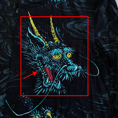 Yohji Yamamoto Ukiyo-e ’Old Dragon’s Fading Dream’ Viscose Long Sleeve Shirt