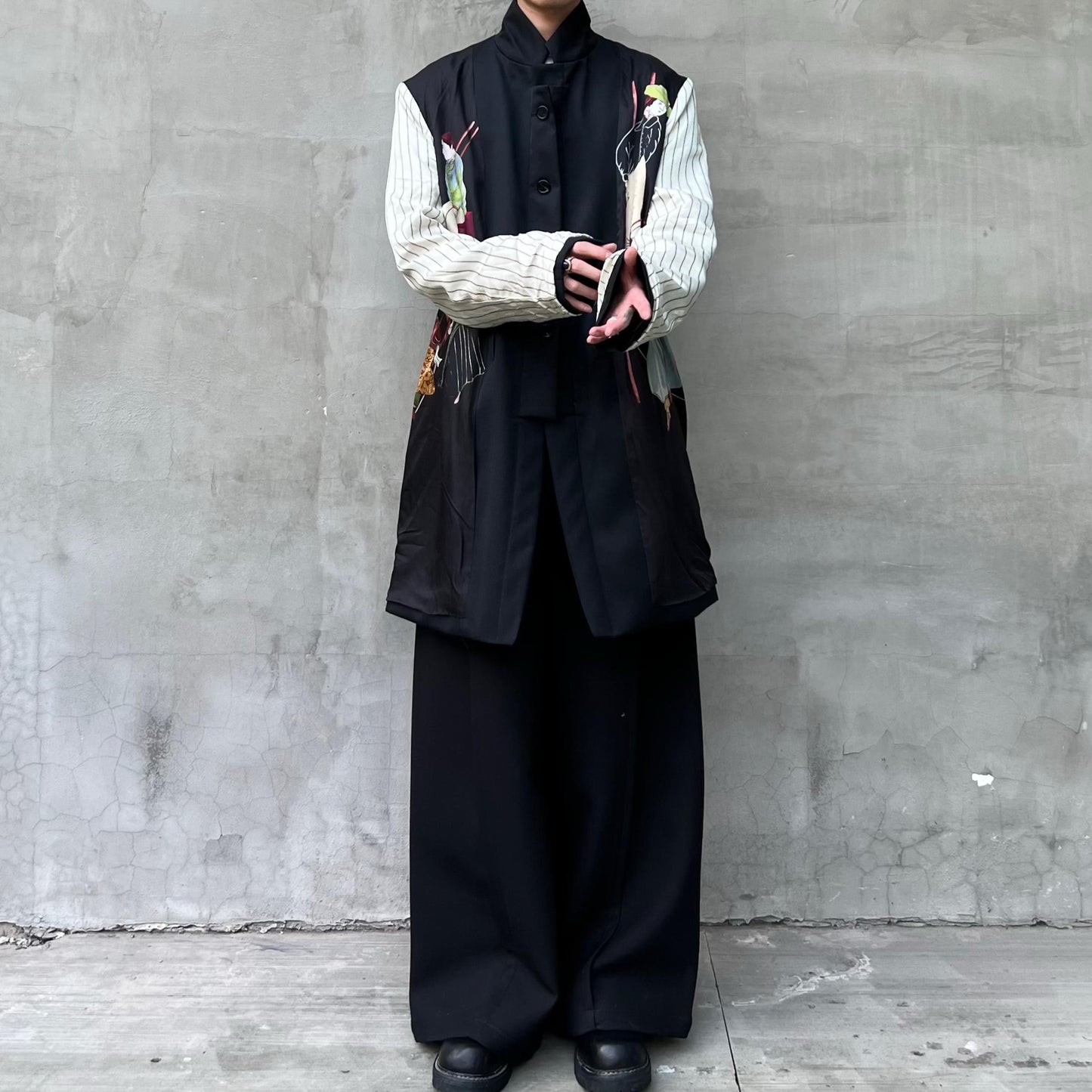 Yohji Rokumeikan Double-Breasted Double-Faced Layered Jacket Blazer