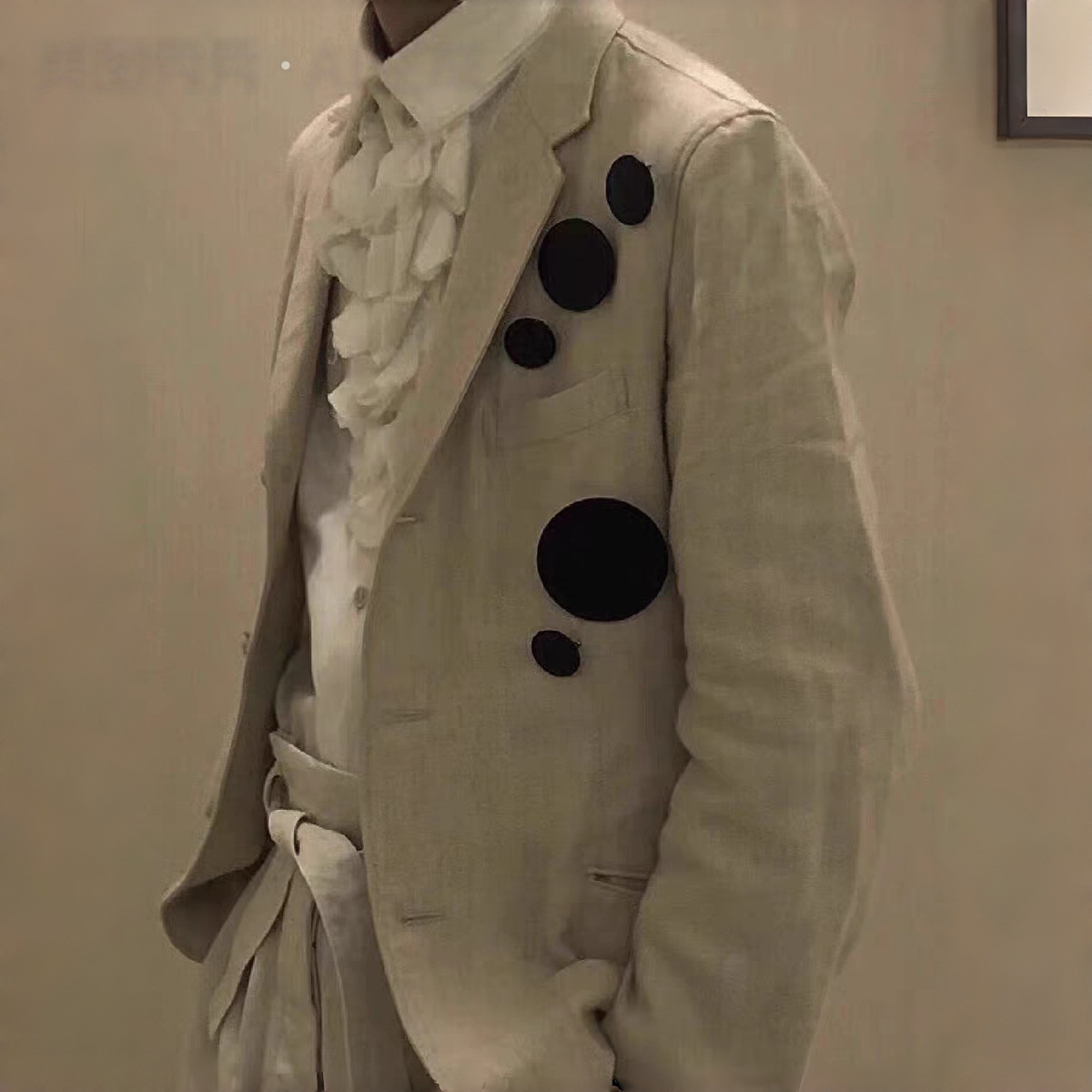 Self-made Yohji Medieval Court Shirt - Triple Collar Floral Print Cotton Blouse - Donclickin