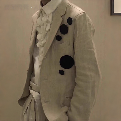 Yohji Medieval Court Shirt - Triple Collar Floral Print Cotton Blouse