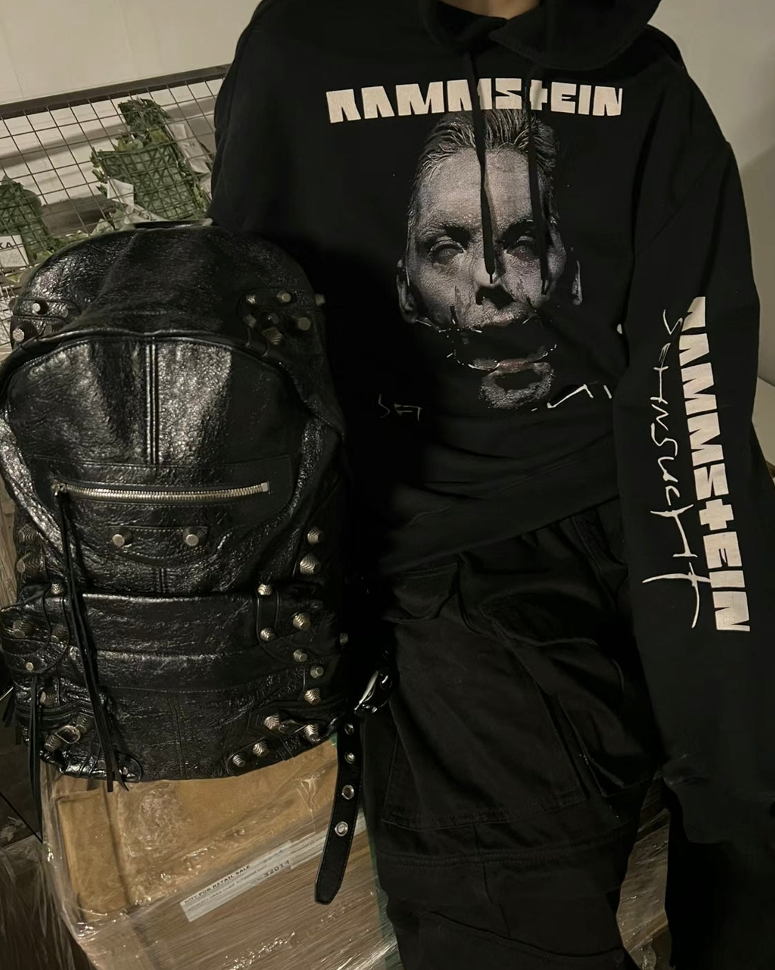 German Rammstein Vetement VTM Black Dark Punk Oversized Hoodie Jacket