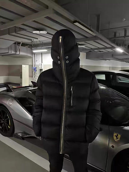 FROM THE STREET 24FW RO Masked Puffer Coat – Zip-Up Hooded Down Jacket Unisex