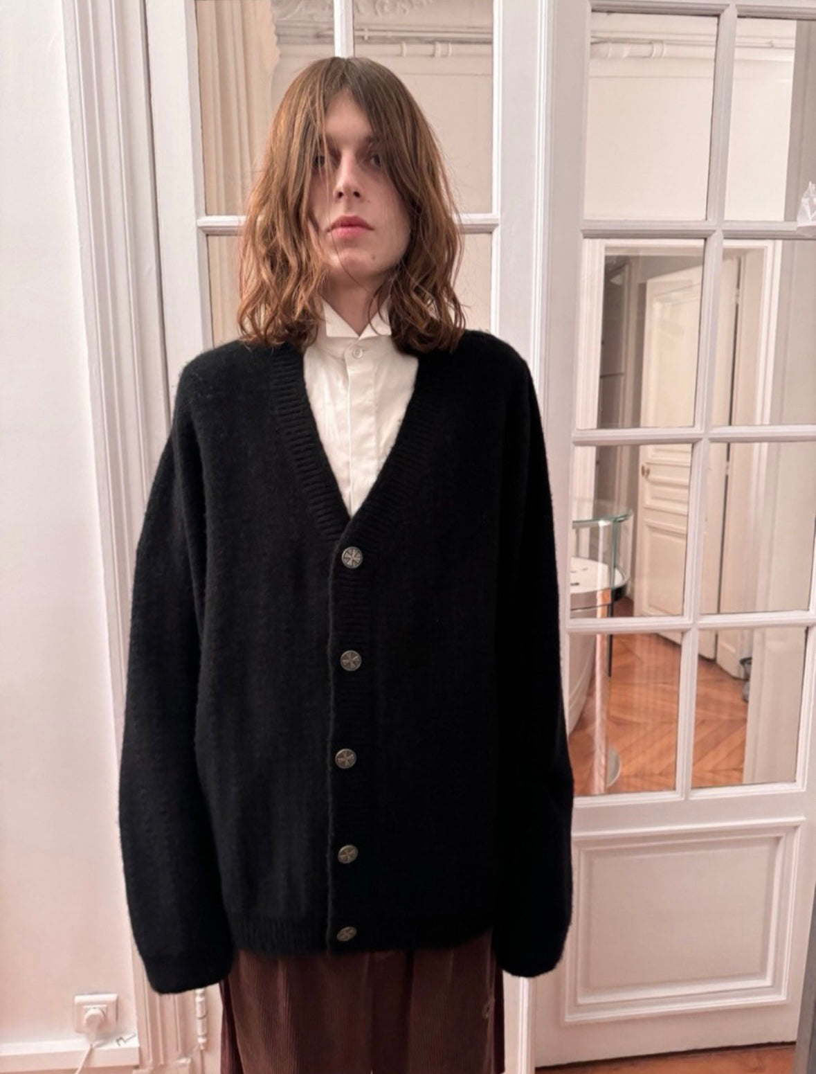 ERD AW24 ’Depressed Heir’ Destroyed Cardigan - Asymmetric Button Front Irregular Fasteners