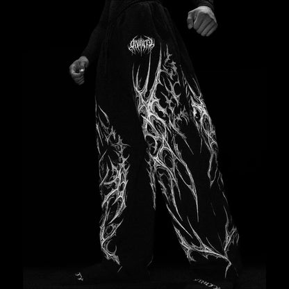 Breathedivinity Dark Thorns Sweatpants - 100% Cotton French Terry Loose Straight Leg