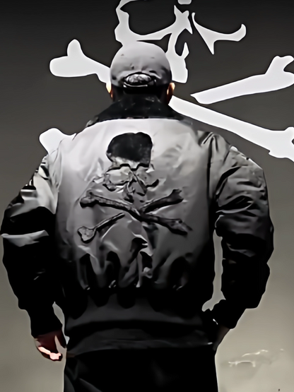 Mastermind Japan Patchwork Skull Bomber - Embroidered Varsity Baseball Jacket