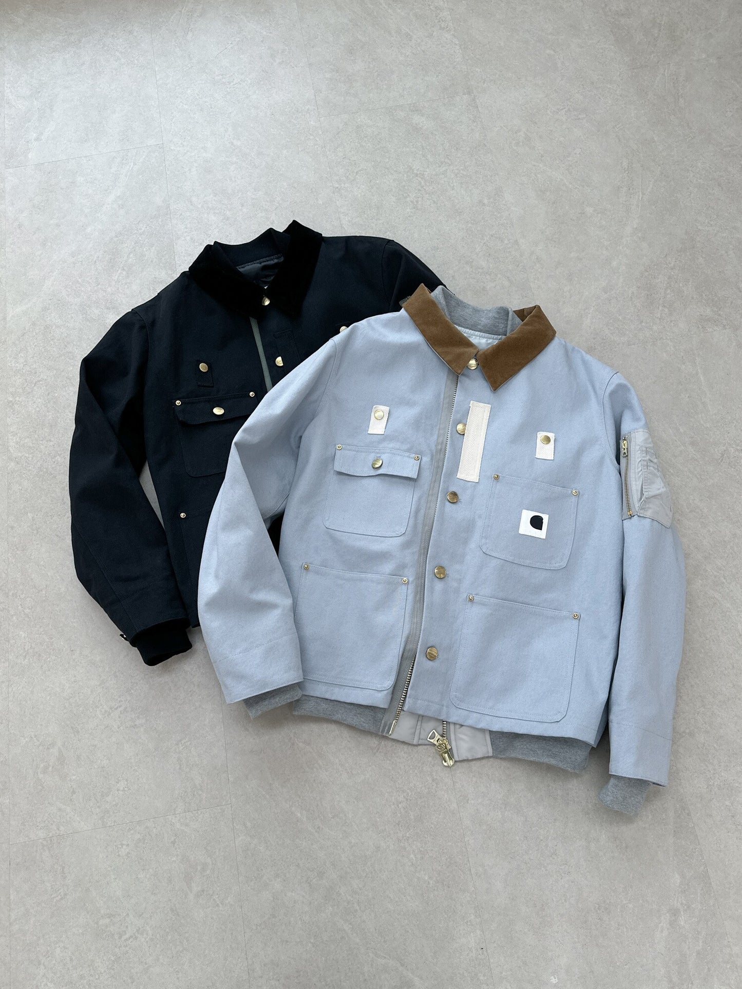 Detroit Double Collar Carhartt X Sacai Jacket Canvas Patchwork Workwear