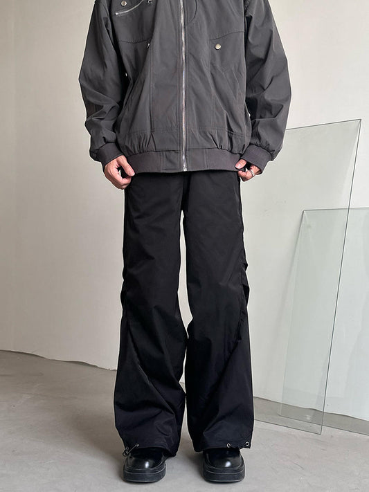 22LAB Retro Straight-leg Cargo Pants Drawstring Paratrooper Wide-leg Trousers - Donclickin