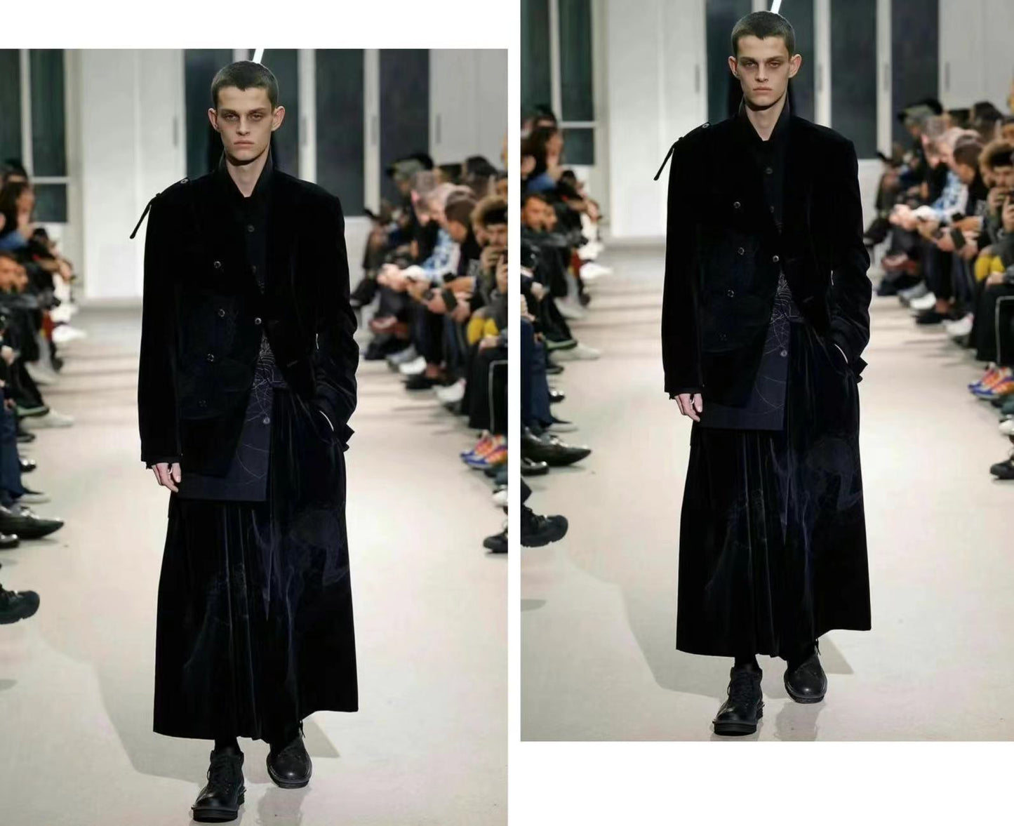 Yohji Yamamoto Velvet Family Crest Serpent Emblem Jacket - Skirt Suit