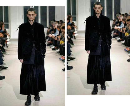 Yohji Yamamoto Velvet Family Crest Serpent Emblem Jacket - Skirt Suit