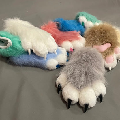 Furry Beast Claw Colored Beast Costume Claw Gloves Gloves Plush Fursuit Cosplay - Order with colors