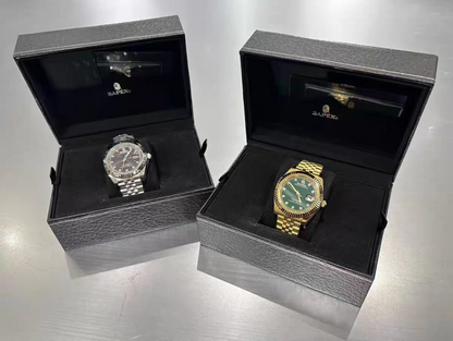 TYPE 6 BAPEX Gold-Green Ape Power Watch - Fluted Bezel Datejust Mechanical Wristwatch