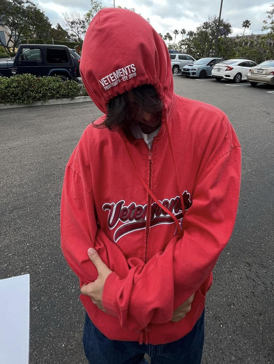 VET BRO Zip-Up Hoodie - Printed Cropped Sweatshirt Pullover Casual Streetwear - Donclickin