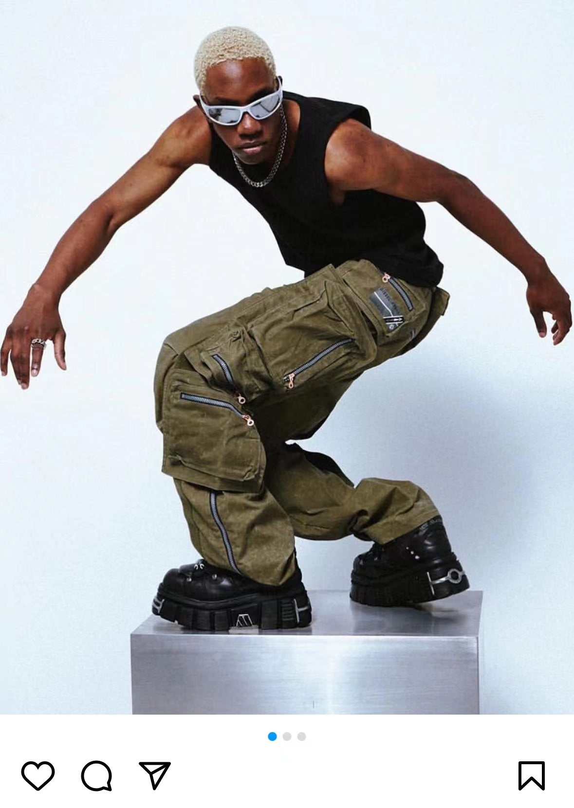 Y2K Collab vetements Punk Metal Chunky Platform Shoes - Pony Hair Vers