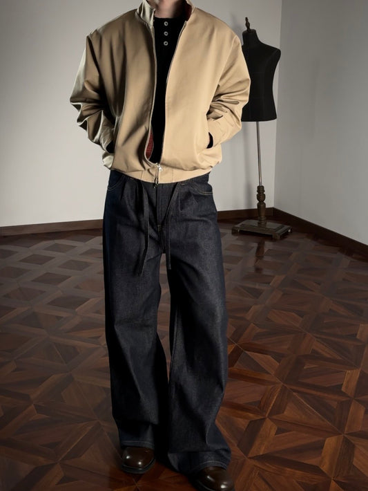 Oclin Classic G9 Harrington Jacket - Short Wide Fit Mercerized Cotton - Red Tartan Lined Vintage British Blouson - donclickin