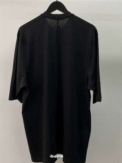 Dark Avant-garde Rick Owen Slogan RO Print Oversized Short Sleeve Tee