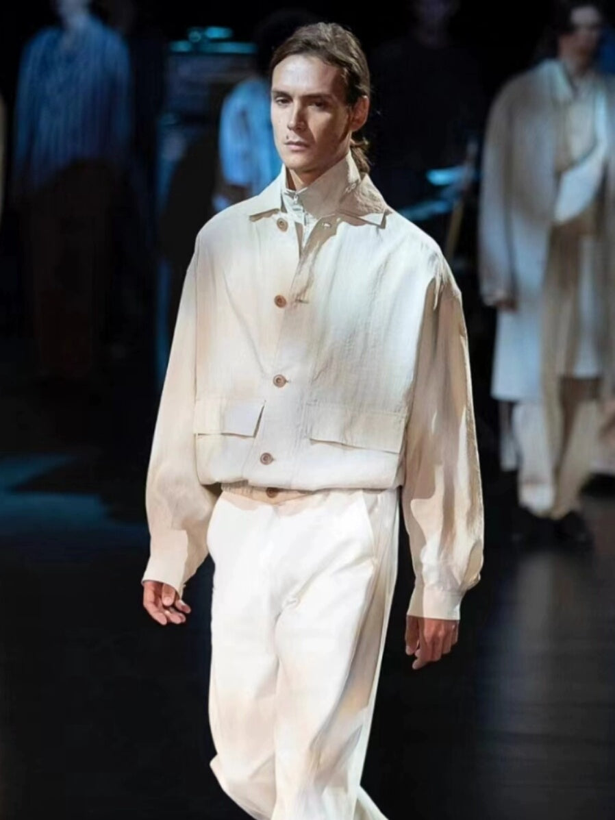 Lemaire SS19 Dry Silk Harrington Jacket - Minimalist Boxy Outerwear