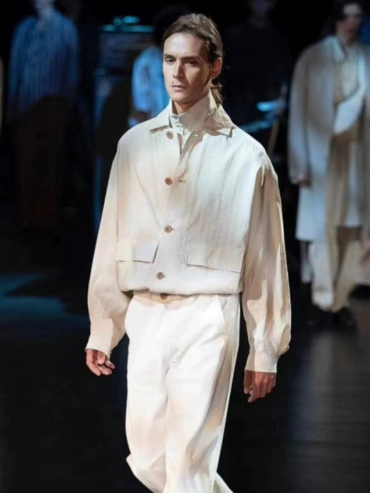 Lemaire SS19 Dry Silk Harrington Jacket - Minimalist Boxy Outerwear