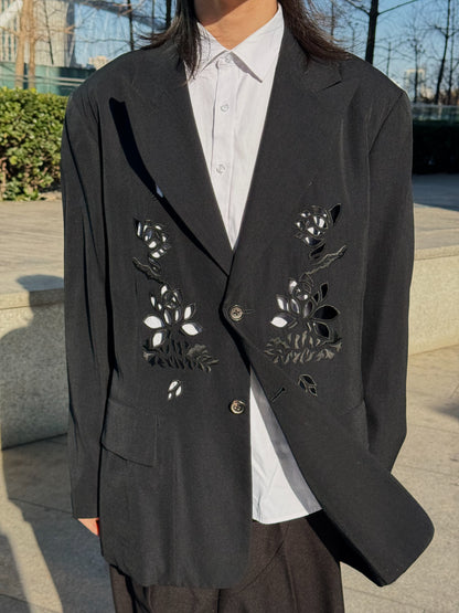 Yohji ’Flower & Youth’ Wool Blazer - Lotus Cut-Out Detailing