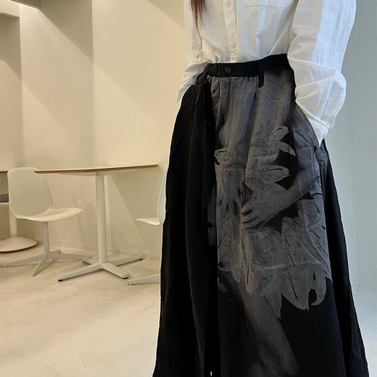 Yohji Uchida Suzuran Ashura Hakama Pants - Samurai-Tailored Kendo Skirt Pants - Donclickin