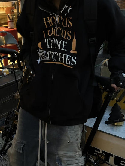 Vetements AW20 ’Hocus Pocus’ Pumpkin Print Zip Hoodie - Opium Pullover