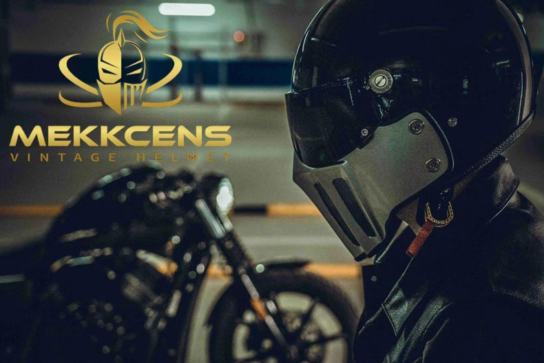 McKense Venom Anti-Fog Cruiser Motorcycle Helmet – Retro German Fiberglass Design