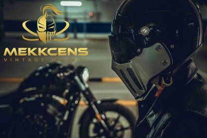 McKense Venom Anti-Fog Cruiser Motorcycle Helmet – Retro German Fiberglass Design
