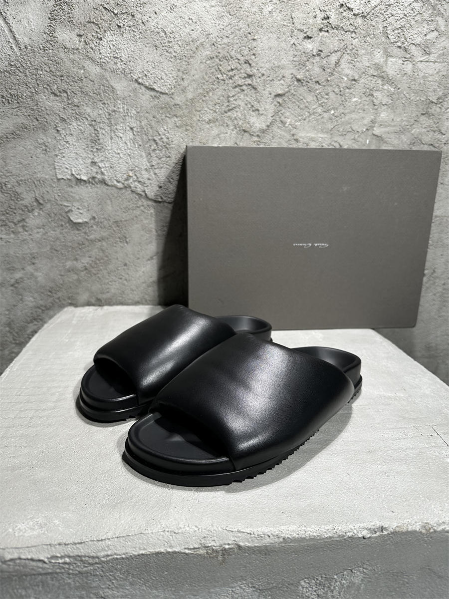 Rick Owens Sheepskin Loafer Slipper Dark Vibe Bread Shoes Flip-Flop
