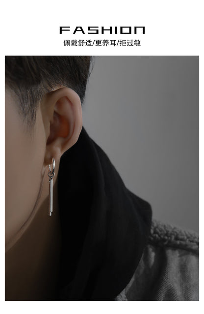 S925 Sterling Swagger: Zoro’s Silver Ear Stud for Men’s Samurai
