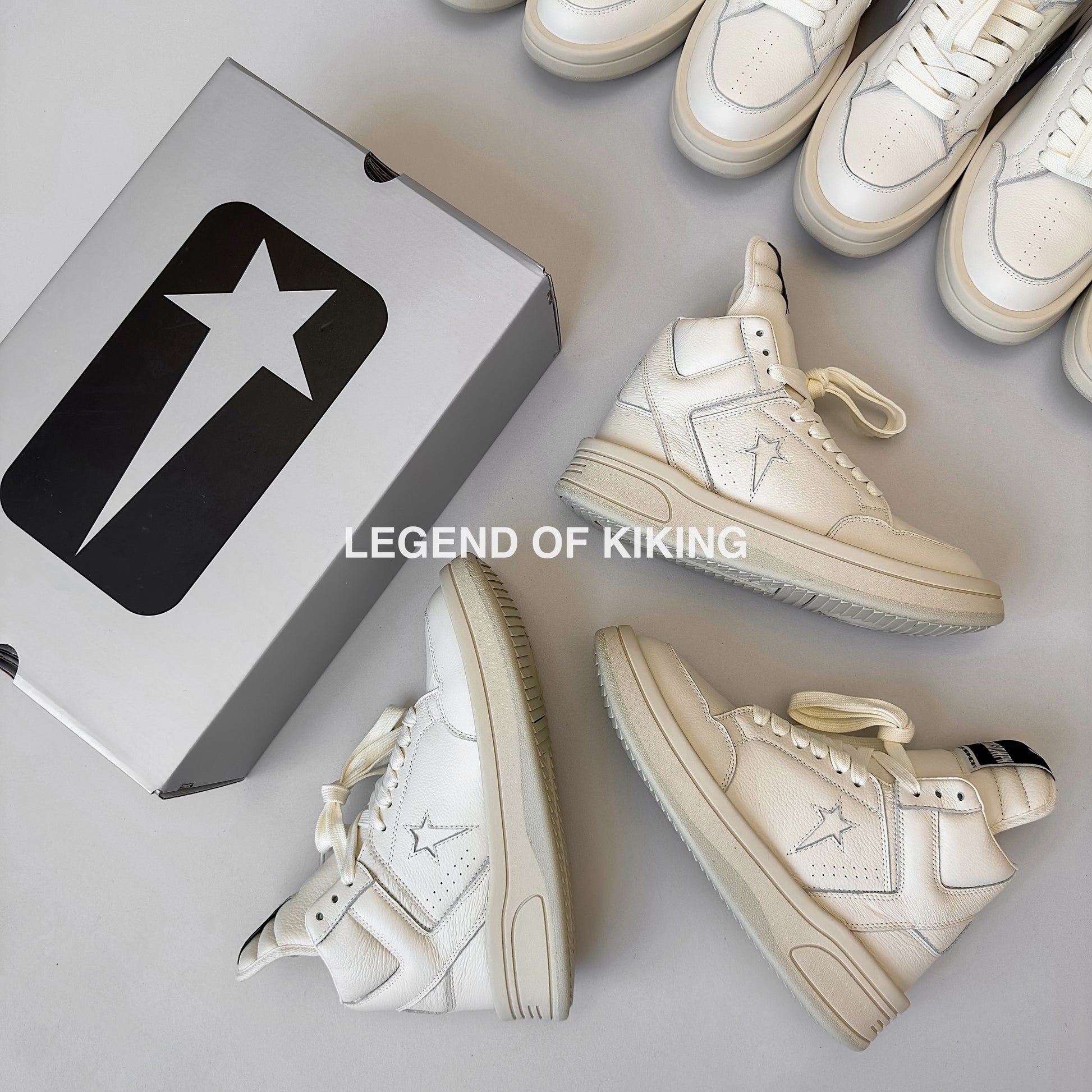 RO High-Top Leather Sneakers - Rick Owens Round-Toe Lace-Ups