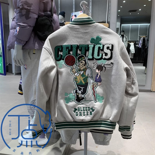 JACK&JONES 23FW x NBA Boston Celtics Jacket - Wool Blend Varsity Green - Size avaliable XS ~2XL