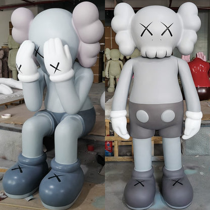Giant Sitting Figures KAWS Companion Floor Statue - Hypebeast Room Decor - donclickin
