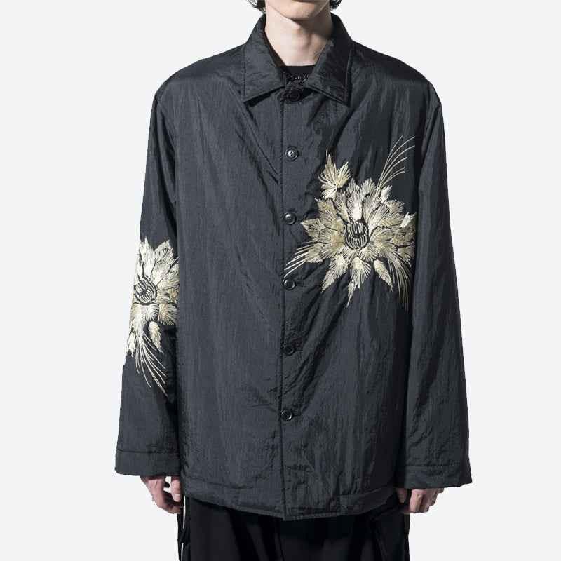 Yohji SYTE Nylon Lightweight Embroidered Floral Loose Jacket Coat - Size avaliable S~XL