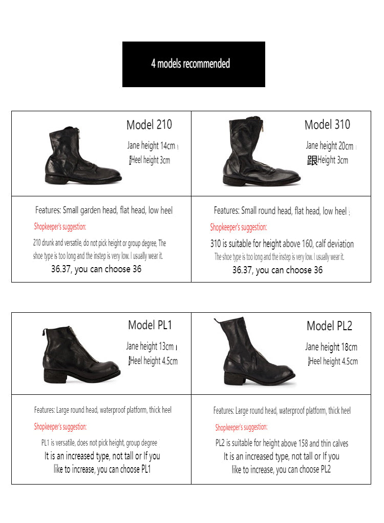 310 Horse Leather Origin Guidi Front Zip Ankle Boots – Short Boots for Women