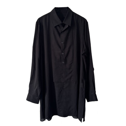 Yohji Darkwear Shirt - Double Placket Court Collar Blouse (Core Collection)