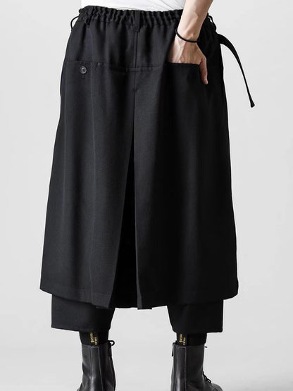 24SS Yohji Yamamoto Double-Layer Skirt Pants – Lightweight Wrinkle-Resistant - Size avaliable S ~ XL