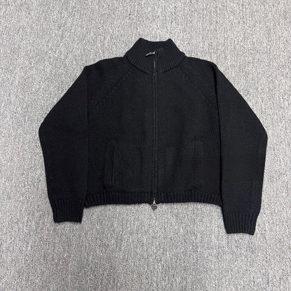 Our Legacy Vibe Double-Zip Wool Knit Sweater – Cropped Wide-Fit Half Turtleneck