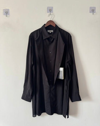 Yohji Darkwear Shirt - Double Placket Court Collar Blouse (Core Collection)