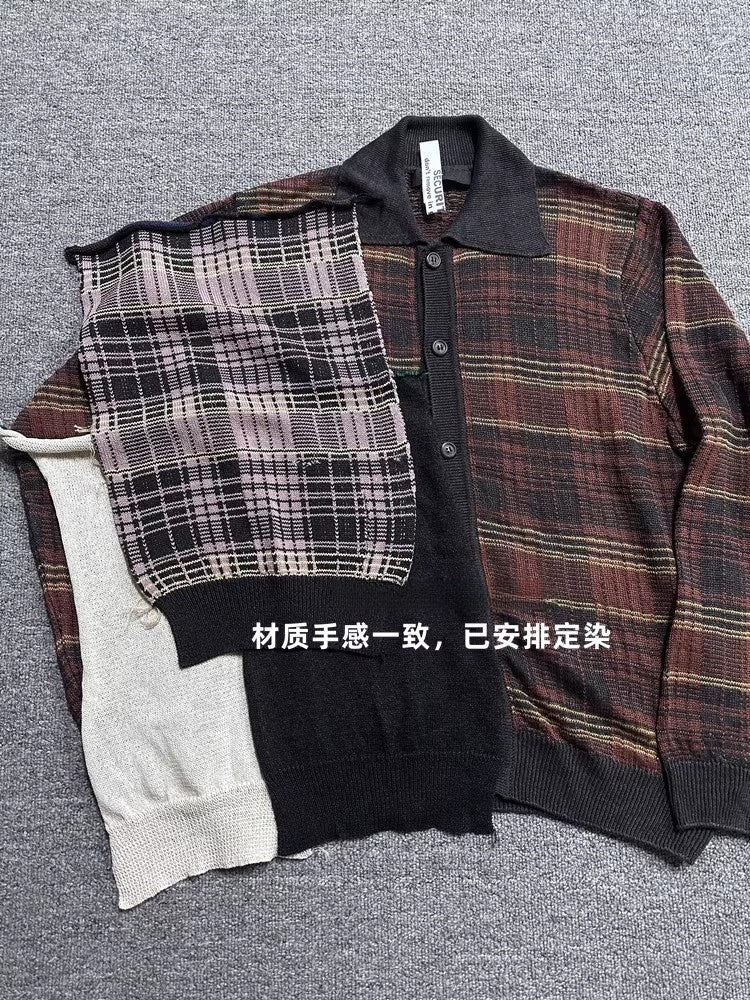 Our Legacy Evening Polo Hemp Check Knitwear - Malard Colorway Striped
