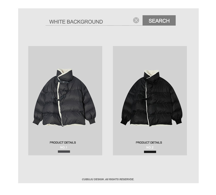 Donclickin Minimalist Shearling Cotton Jacket – Korean Oversized Turn-Down Collar