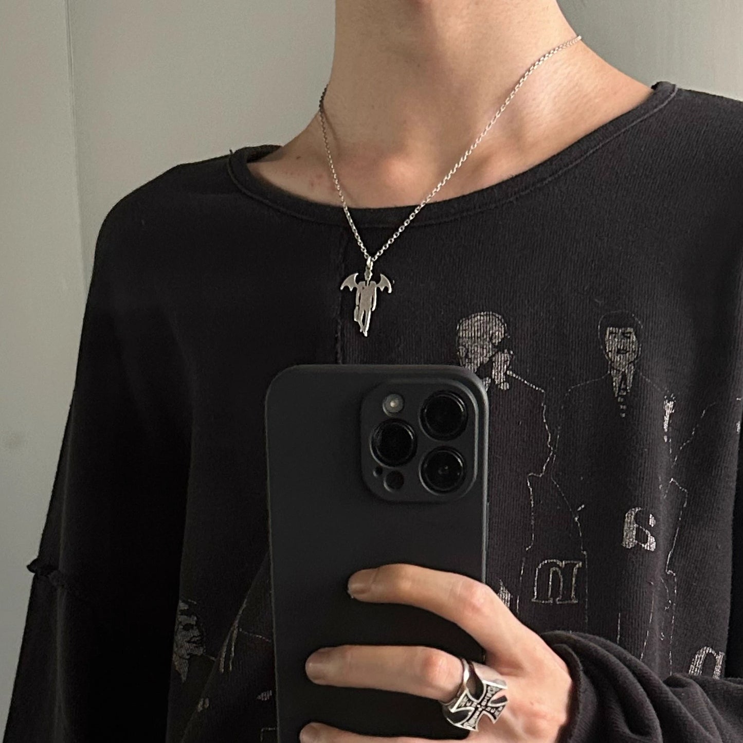UNDERCOVER AW02 ’Vampire’ Pendant Necklace - 925 Silver Demon Talisman
