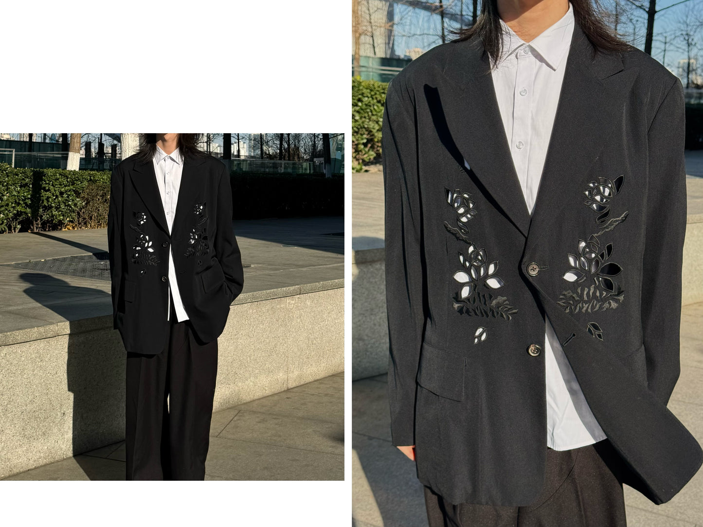 Yohji ’Flower & Youth’ Wool Blazer - Lotus Cut-Out Detailing