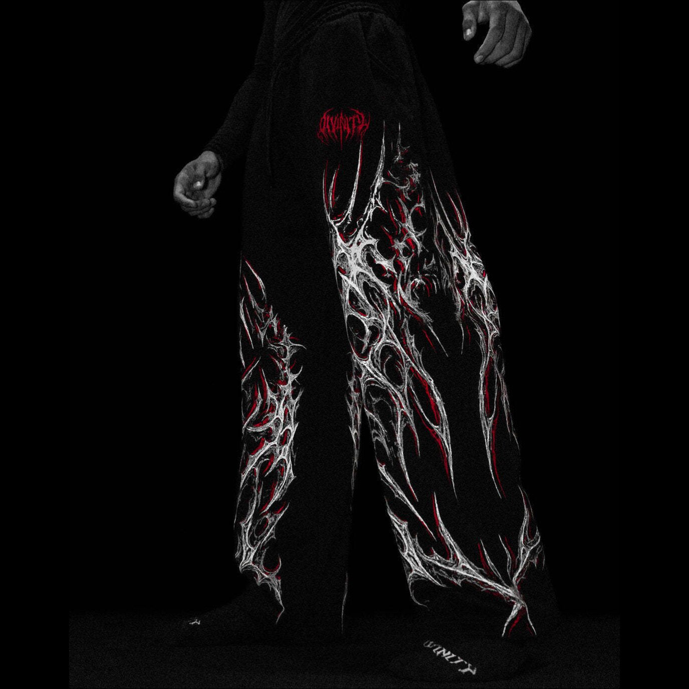 Breathedivinity Dark Thorns Sweatpants - 100% Cotton French Terry Loose Straight Leg