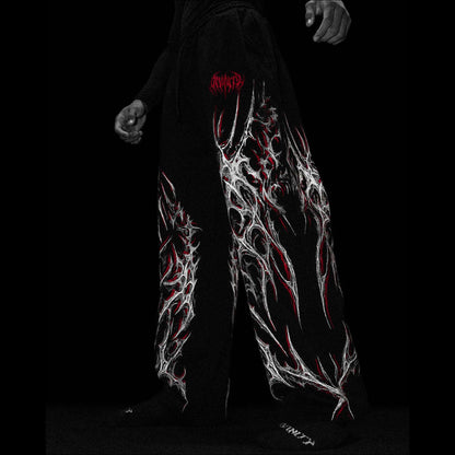 Breathedivinity Dark Thorns Sweatpants - 100% Cotton French Terry Loose Straight Leg