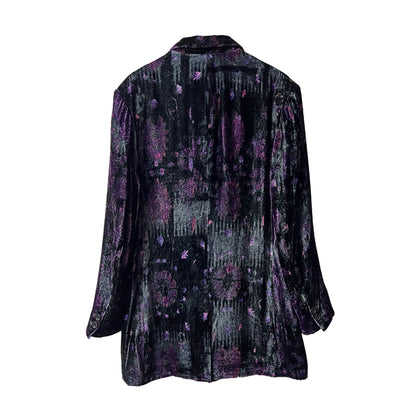 Yohji Nomad Velvet Blazer - Central Asian Traveler Collection Purple Silk Jacket
