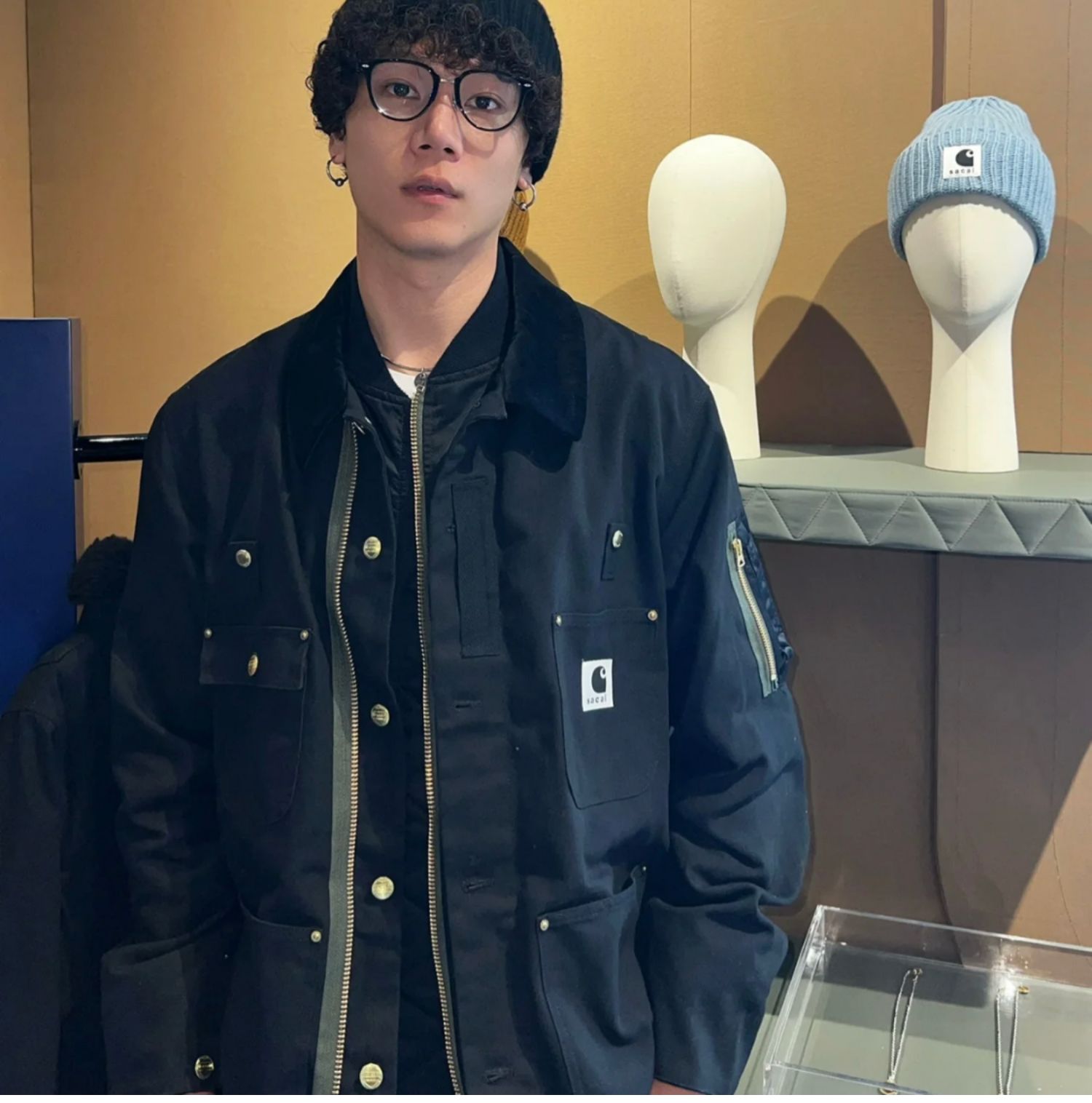 Detroit Double Collar Carhartt X Sacai Jacket Canvas Patchwork Workwear